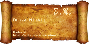 Dunka Mihály névjegykártya