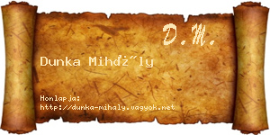 Dunka Mihály névjegykártya