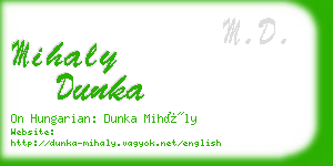 mihaly dunka business card